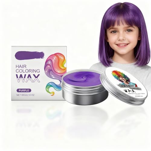 Cire Colorante Cheveux Temporaire Pour Enfants, Violet, Pommade Coiffante Pour Fêtes Anniversaire Carnaval Cosplay Halloween, Teinture Instantanée Pour...