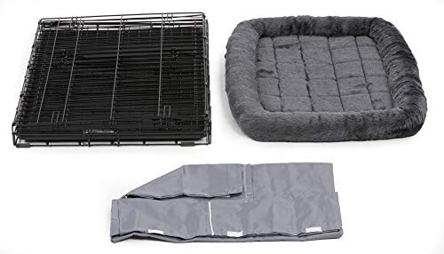 New World Double Door Dog Crate Kit | Dog Crate Kit Includes One Two-Door Dog Crate, Matching Gray Dog Bed & Gray Dog… - Image 6