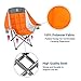 Coastrail Outdoor Camping Chair Oversized Padded Folding Quad Arm Chairs with Lumbar Back Support, Cooler Bag, Cup Holder & Side Pocket, Extra Head Pocket, Supports 400 lbs (Modern, Orange)