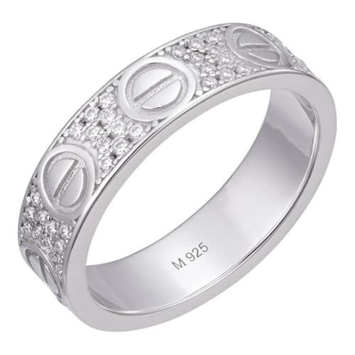 HarlemBling Moissanite Eternity Band Ring – 0.7ct VVS D Moissanite | 5.5mm Wide | Unisex Wedding or Pinky Ring | Solid 925 Sterling Silver | Rhodium Finish | Diamond Tester Pass | Sizes 4–13