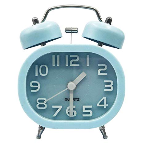 Reloj despertador de doble campana analógico con esfera estereoscópica
