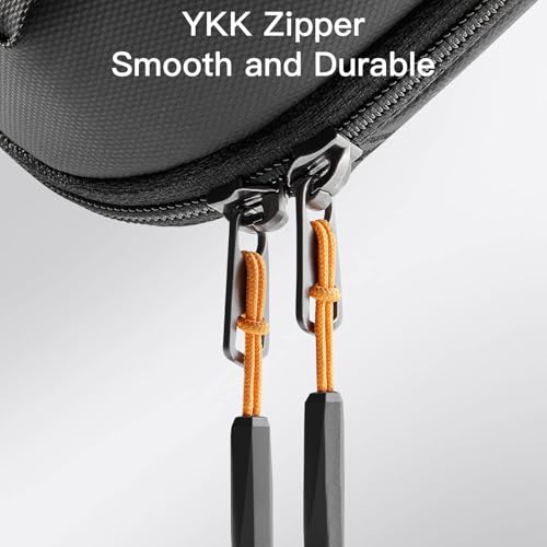 Organizador de electrónica de viaje con apertura de 180 grados para cables y cargadores en negro 7