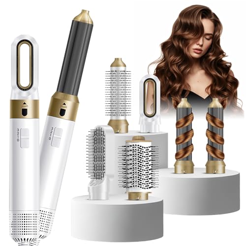 Brosse Chauffante Brushing, 1-Step Styler, Air-brush 6 En 1 Avec Seche Cheveux, Brosse Soufflante Rotative Pour Cheveux, Brosse Soufflante Technologie...