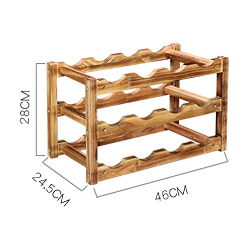 Soporte para 12 botellas de vino de madera miniatura 2