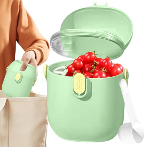 Huxibai Dosificador De Leche En Polvo Portátil Para Viajes | Almacenamiento De Puré De Frutas Con Cuchara Medidora - Recipiente Hermético Para Lactantes Familias Viajeras Guarderías Hogar Y Viajes En