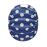 Farolillos Feria Azul Añil con Lunares Blancos | 22 CM de Diámetro | Pack de 12 farolillos de Papel para la Feria | Auténticos Faroles listos para Usar (Incluye Alambres para Colgar) | Nexum Market