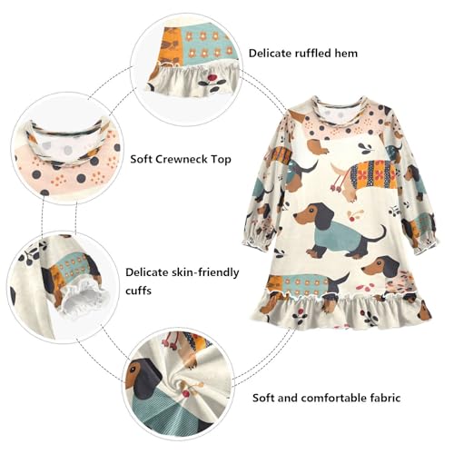 Nightgowns Sleepwear Lightweight Nightdress Soft Pajamas Dress Hedgehog Cup for 3-10 Years3