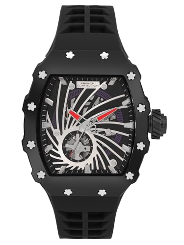 French Connection Quadra Rex Black Tonneau Mens Automatic Watch FCA08BB (B0D73WQXHW) Amazon Price History, Amazon Price Tracker