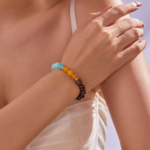 Jewdreamer 9PCS 8mm Healing Crystal Bracelet for Women Spiritual Crystals Beaded Bracelets Protection Good Luck Love Friendship Anxiety Stone Healing Bracelet with Message Card Jewelry Gifts2