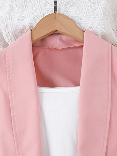Image of WDIRARA Girl's 3 Piece Set Colorblock Sleeveless Vest Coat with Elastic Waist Shorts Set