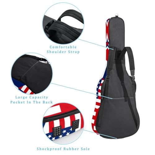 JRHEJTHH Housse pour guitare acoustique imperméable et pliable avec bandoulière réglable pour guitare acoustique de 101,6 cm, 104,7 cm, rembourrage épais motif drapeau américain, Multicolore 5., - Les Beatles, Paul McCartney, John Lennon, RIngo Starr, George Harrison JRHEJTHH Housse pour guitare acoustique imperméable et pliable avec bandoulière réglable pour guitare acoustique de 101,6 cm, 104,7 cm, rembourrage épais motif drapeau américain, Multicolore 5., – Image 4