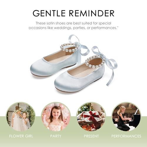 Image of Felix & Flora Girls Toddler Little Ballet Shoes - Flower Girls Mary Jane Flats Dress Shoes Party Wedding
