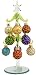 LSArts Glass Christmas Tree with 12 Ornaments, Green, Swirl, 8 Inch, Gift Box