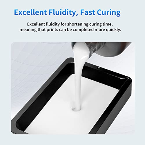 Image of ANYCUBIC 3D Printer Resin Bundle, 405nm SLA UV-Curing Resin with High Precision and Quick Curing & Excellent Fluidity for LCD 3D Printing (4Packs*1kg White, 4kg in Total)