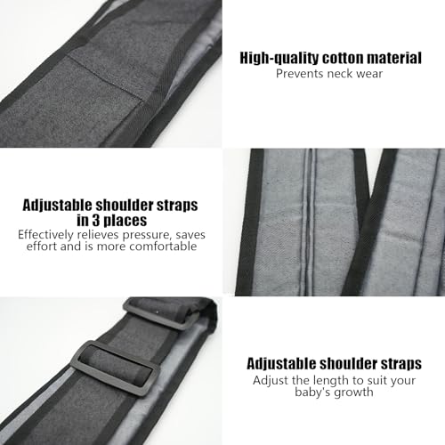 Jomdjmskes Babytrage, Verstellbare Kleinkind Trage Seitlich, Ergonomisch Toddler Carrier, Leichte Babytrage Neugeborene ab Geburt, Multifunktionale Tragegurt Baby, Kleinkinder bis 25KG (Schwarz)