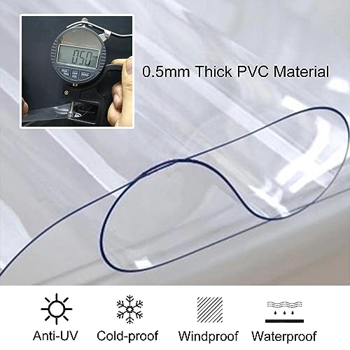 Bâche en PVC robuste transparente avec œillets renforcés pour abri