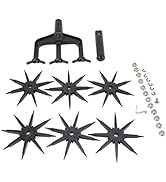 Kelepu Garden Soil Cultivator Rotary Cultivator Tool with Longer Spikes Garden Soil Scarifier Aer...