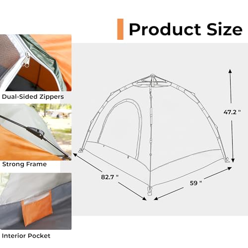 Carpa para camping KOL para 3 personas ligera impermeable miniatura 2