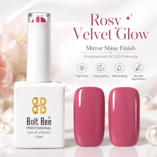 Image of Bolt Bee Gel Nail Polish with Glossy Finish | Gel Paint Soak Off UV Led Non-Smudging,Long-Lasting Nail paint | Highly Pigmented Gloss Touch Polish For Home Manicure & Salon | Gift Set for Women-15ml