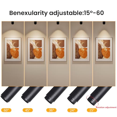 Image of LED Ceiling Spotlight Directional Lighting Indoor Spotlights(Black) | Zoomable15-60,5CCT /2700K-5000K,Dimmable,20W,For Living Room Gallery Art Lighting