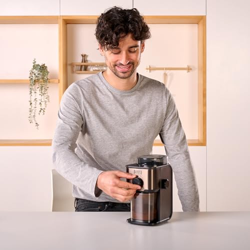 BLACK+DECKER - Macinacaffè Elettrico BXCG151E | Serbatoio 200g | 14 Livelli di Macinatura | Capacità 12 Tazze | Acciaio Inox Anti-Impronte | Caffè Fresco e Aromatico | Coperchio Trasparente - Immagine 4