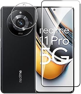 Bihizei Screen Protector dla Realme 11 Pro/Realme 11 Pro Plus 5G,1 sztuk 3D Szkło hartowane + 1 osłona obiektywu aparatu, łatwa instalacja, Anti-Zarysowania, 9H Twardość Szkło hartowane