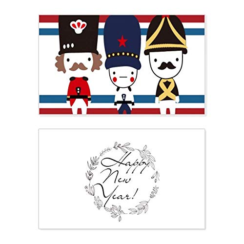 Tarjeta de Año Nuevo de la bandera de Reino Unido "Colorful Soldier" para felicitación navideña