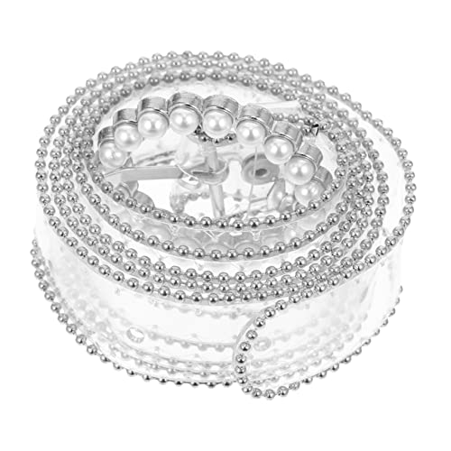 Hemoton Adjustable Pearl Design Waistband Belt for Women Thin Decorative Waist Belt with Imitation Pearls and Rhinestones Fashion Accessory for Dresses Formal and Casual Wear
