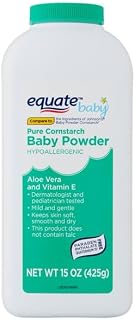 Pure Cornstarch Baby Powder with Aloe and Vitamin E, 15oz (Pack of 1)
