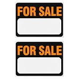 GNHTVL 2PCS for Sale Sign for Car, 12'x 8' Self-Adhesive Vinyl Decal, Black