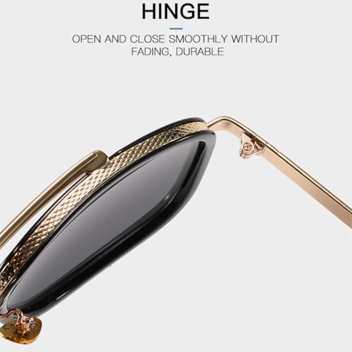 Lunettes de soleil rétro de qualité supérieure avec monture fine en métal - 5