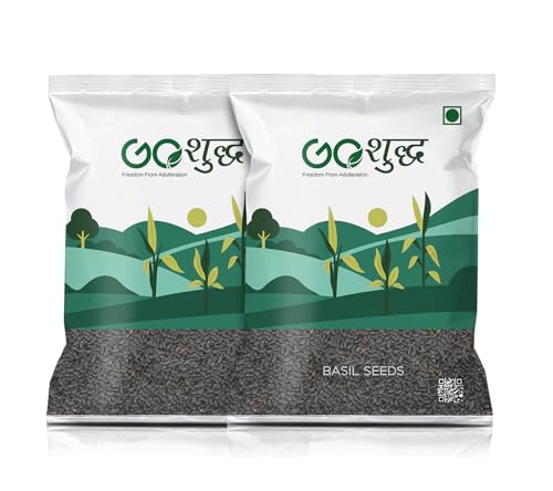 Image of Goshudh Basil Seeds 2 kg (1kg Each Pack of 2) Tukmaria, Sabja Seeds