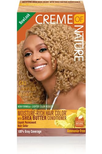 Creme of Nature Moisture Rich Hair Color Kit, C43 Lightest Blonde, 1 Application