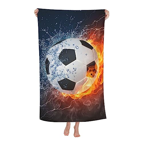 VOOHDDY Soccer Ball Cool Sport Football Beach Towel Large Soft Absorbent Microfiber Quick Dry...