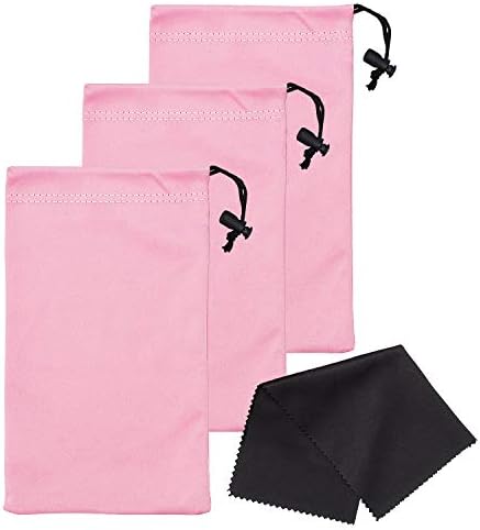 Mamlyn Sunglasses Pouch Soft Slim Glasses and Phone Case with Drawstring Closure