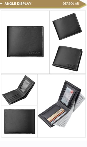 Image of Slim Wallet for Men with Coin Purse, Minimalist Wallet with Zipper, Bifold Mens Wallets with Credit Card Holder, PU Leather Men's Wallet with Money Clip, Carteras Para Hombres (BLACK D1)