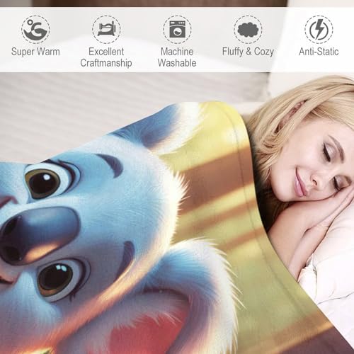 Manta de sofá con diseño de koala animado para tardes de películas y descanso en el salón 6