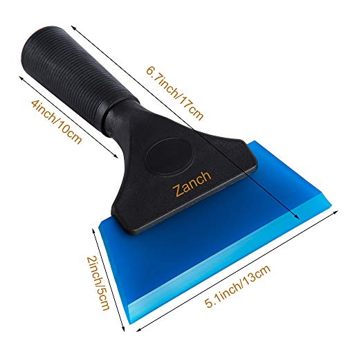 Zanch 1PCS Long Handle Squeegee,Car Window Tint Kit,Vehicle Graphics Decal Scraper,Auto Vinyl Film Wrap Tool,Windshield Wiper,Home Clean Tool,Shower Scraper Non-Slip Handle Silicone Rubber Scraper (1)