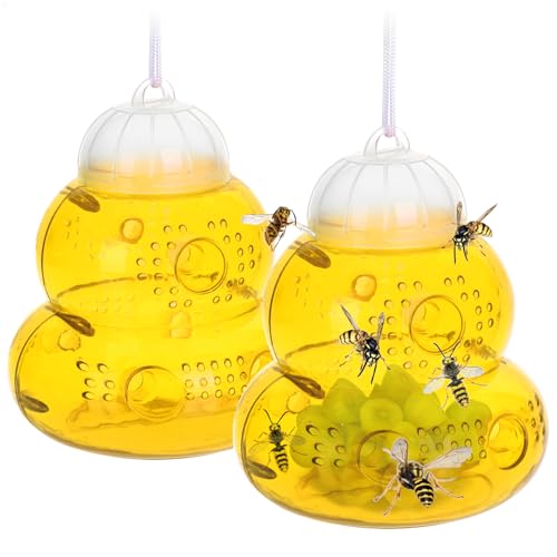 Wilhelm Sell® 2 trampas Colgantes para Insectos de plástico - Trampa para Insectos voladores de Exterior - Protección contra Insectos respetuosa con los Animales - Trampa para Insectos Vivos