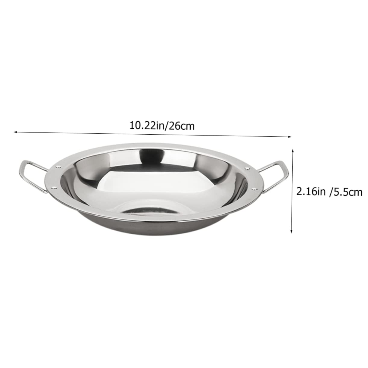 Hemoton Daily Use Stainless Steel Pan Double Handle Cookware for Home Kitchen Heat Insulation Energy Saving Wide Base for Hot Pot Seafood Stews Versatile Kitchen Accessory