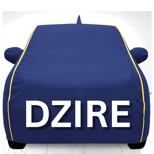 Image of 100% Waterproof Car Cover for Swift Dzire UV Protection, Dustproof, Windproof | Custom Fit with Mirror Pockets, Belt & Buckle | All Weather Outdoor Body Cover (Blue, Swift Dzier)