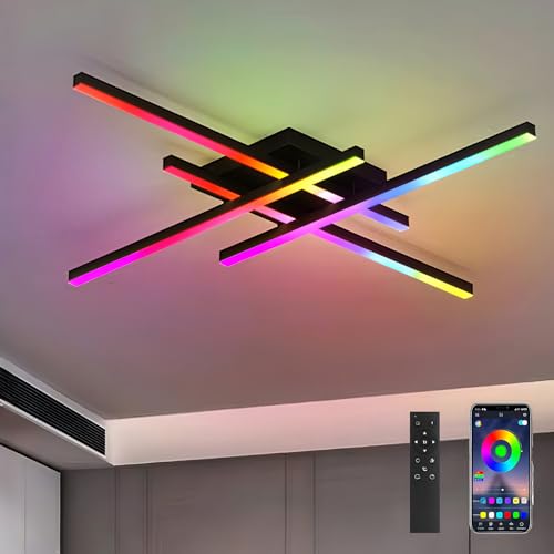 Plafonnier LED Dimmable RGB Connecté avec Application pour Bureau