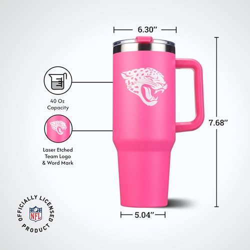 Image of The Memory Company Officially Licensed NFL - Jacksonville Jaguars 40oz Pink Game Day Tumbler with Team Logo