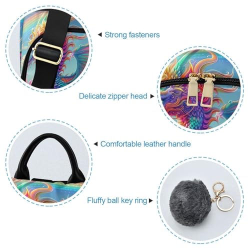 Mochila antirrobo mujer Dragon Clouds Rainbow bolsa de viaje moda 6