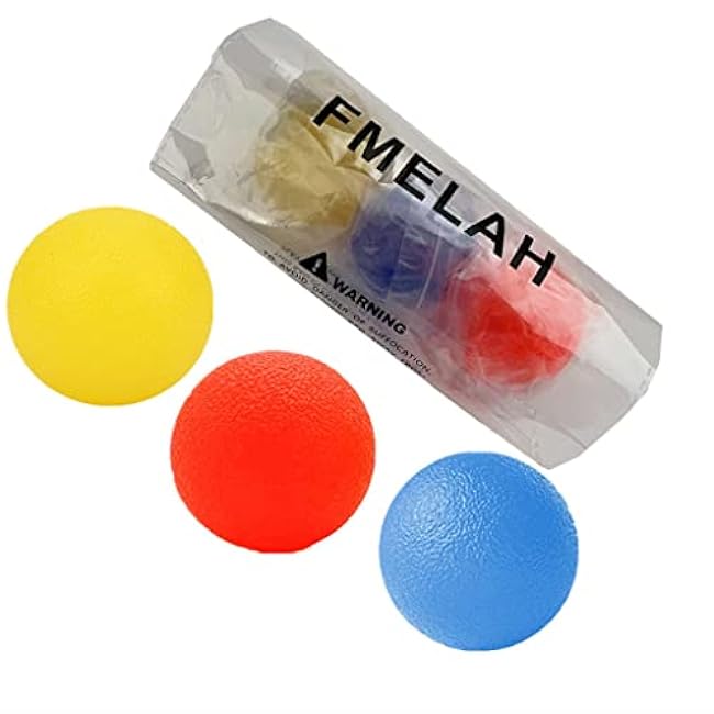 3 Resistance Levels Hand Exercise Balls, Stress Balls for Adults, Squeeze Balls for Physical Therapy, Hand Grip Strength Trainer Hand Squeezers for Strength, Wrist Forearm Finger Exerciser