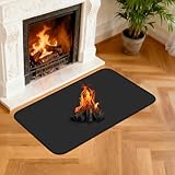 NUTKIT Alfombra Ignífuga para Chimenea, 100cmx60cm Tapetes para Chimenea de Cuadrado, Proteger el Suelo de Chispas, Antichispas para Chimeneas para Chimenea, Estufa, Barbacoa(Espesor: 1mm)