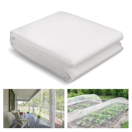 Image of 10x20ft Strong PP Nanocomposite Mosquito Net Garden Netting, White | Ultra-fine Mesh, Tear-resistant, Bird Insect Pest Barrier Screen, Patio /Balcony /Porch /Raised Beds /Tree Protection