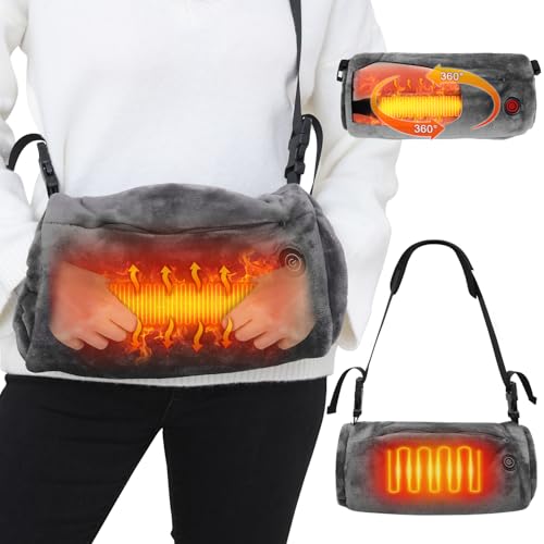Electric Heated Hand Warmer Pouch - Heated Hand Muff with Hand-Held Heating Rod and Side Warming for Football Golf Youth Sport (Large)