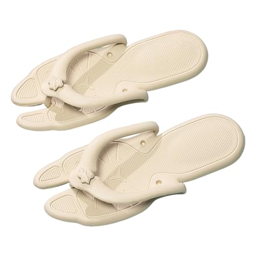 kaoayi 携帯スリッパ レディース 折り畳み 折りたたみ サンダル 軽量 フラット ユニセックス ビーチ プール レジャー 旅行 ビーチサンダル レディース メンズ 痛くない シューズ 出張 疲れない 室内 外履き 水中対応(03-ベージュ,26.5