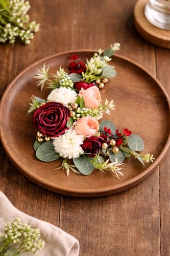 Image of SATYAM KRAFT 1 Bunch Handmade Artificial Peony Flower Brooch for Hamper Decoration, Trousseau Packing, Wedding, Engagement, Gift Wrapping, DIY Craft & Saree Accessories (Big Bunch, Multi)